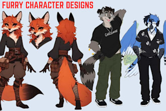 draw furry art character reference sheet fursona badge or furry vtuber model