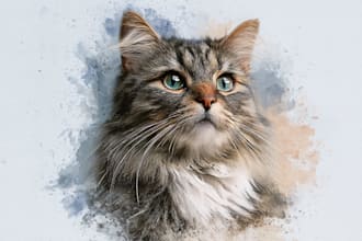 paint a custom watercolor pet portrait by hand