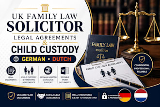 be uk family law solicitor for legal agreements and child custody german, ducth