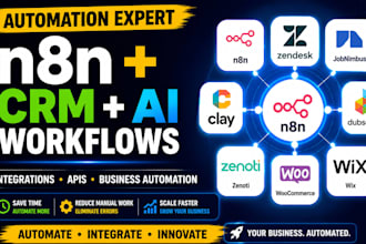 n8n automation zendesk trainerize wix woocommerce jobnimbus dubsado zenoti clay