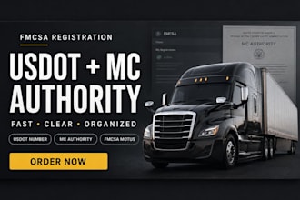 register your usdot number mc authority fmcsa motus trucking registration
