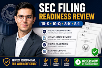 review sec filing compliance for 10k 10q 8k and s1