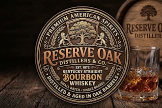 create premium whiskey and bourbon logo design