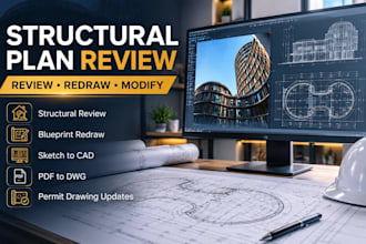 review architectural plan redraw structural engineering drawing for city permit