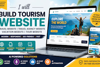 build tourism website travel website travel agency vacation website tour website