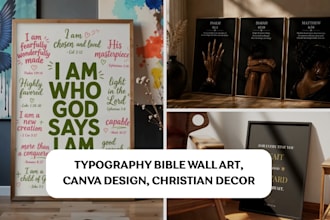 design luxury printable bible verse wall art, christain typography art for store