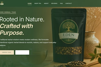 design herbal tea shopify store, tea shop website organic tea ecommerce store