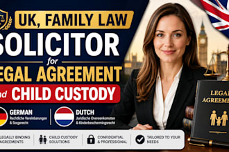 be UK family law solicitor for legal agreement and child custody german dutch
