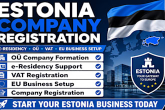 register estonia company, e residency, oÜ, vat and eu business setup for you