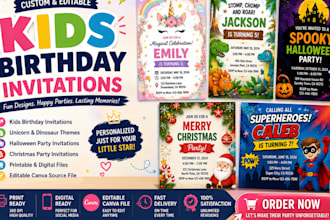 create kids birthday invitation halloween christmas party invite and event flyer