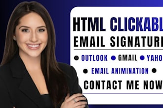 design animated HTML email clickable email signature business card signature