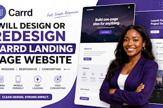 design or redesign carrd landing page website