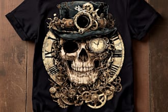create skull graphic t shirt design
