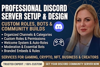setup a custom discord server with roles, bots and design