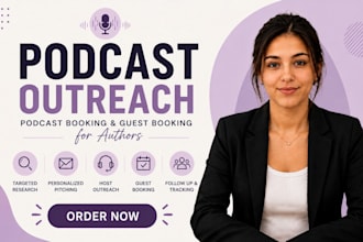 do podcast outreach, podcast booking and guest booking for authors
