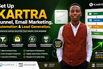 set up kartra funnel, email marketing, automation lead generation