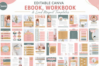 design editable canva ebook journal planner and workbook templates