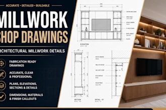 create millwork shop drawings and architectural millwork details