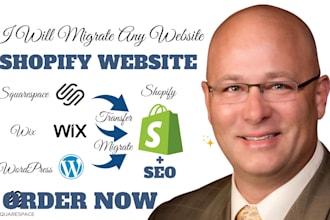 migrate squarespace, woocommerce, wix to shopify store website transfer
