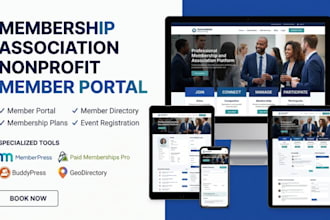 design membership website, association website, nonprofit website member portal