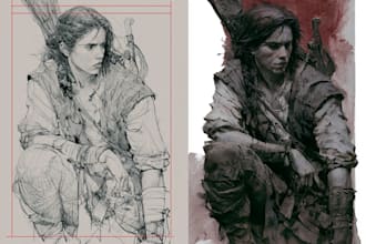 illustrate anything in pencil or watercolor
