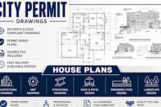create site plan, plot plan, property map, landscape  and city permit drawings