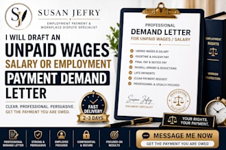 draft an unpaid wages salary or employment payment demand letter