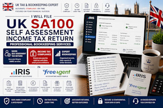 file UK sa100 self assessment income tax return bookkeeping in iris freeagent