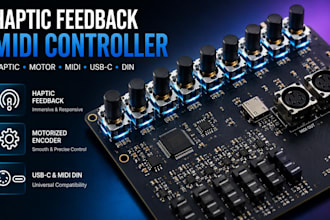 design haptic feedback midi controller pcb motorized haptic encoder usb c