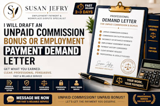 draft an unpaid commission bonus or employment payment demand letter