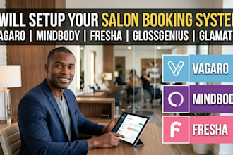 setup your salon booking system, vagaro, mindbody, or fresha