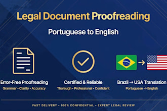 proofead and edit legal documents from portuguese to english