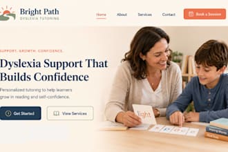 build squarespace dyslexia tutor website literacy reading intervention booking