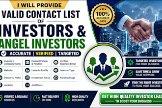 provide a valid contact list of investors and angel