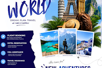 design a professional travel agency flyer or travel poster