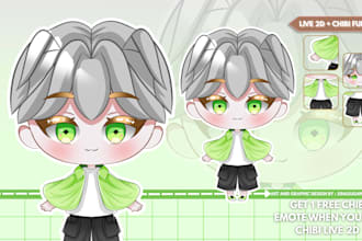create custom chibi emotes and chibi live2d vtuber rigging