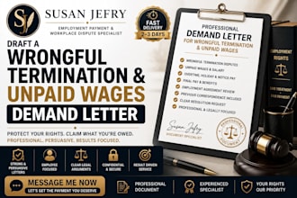 draft a wrongful termination and unpaid wages demand letter