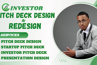 design, redesign startup pitch deck, investor pitch deck, business powerpoint
