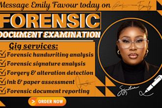 be your forensic document analyst for real or forged signature or handwriting