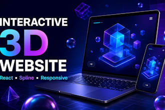 design a responsive 3d website using spline and react