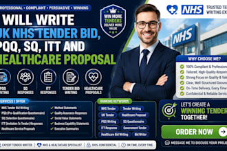 write UK nhs tender bid pqq sq itt and healthcare proposal