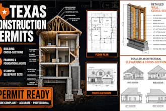 draw building floor plans and cross sections for texas construction permits