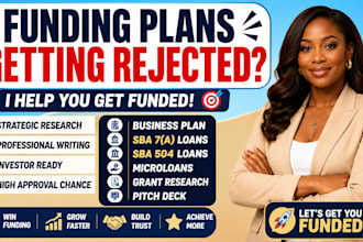 write a business plan sba 7a 504 microloans approval grant research pitch deck