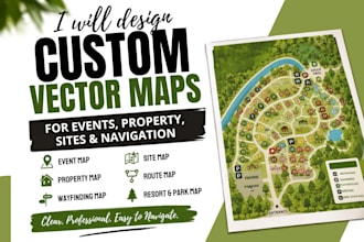 design custom vector maps for events, property, sites and navigation