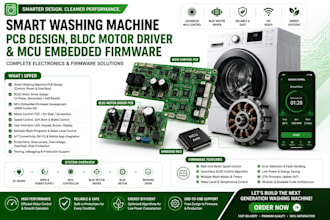 design smart washing machine pcb, bldc motor driver and mcu embedded firmware