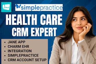 setup jane app, charm ehr, and simplepractice CRM for your clinic