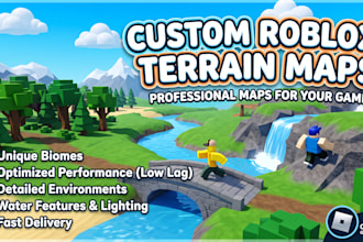 create a custom roblox  terrain map for your game