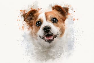 draw watercolor pet portrait