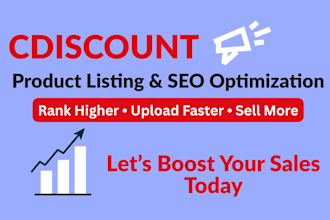 do cdiscount product listing, product upload and cdiscount seo optimization