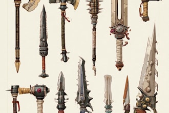 create weapon design and illustration